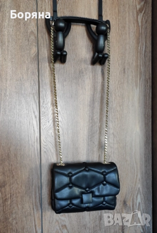 Zara мала кожена черна чанта, снимка 6 - Чанти - 52238234