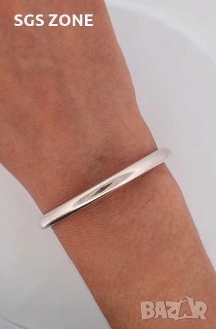 Класическа голяма твърда гривна, снимка 4 - Гривни - 52904489