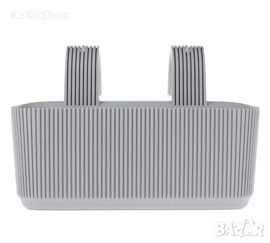 Сандъче за цветя – пластмасово, сиво, за балкон или двор, снимка 3 - Саксии и кашпи - 50323235