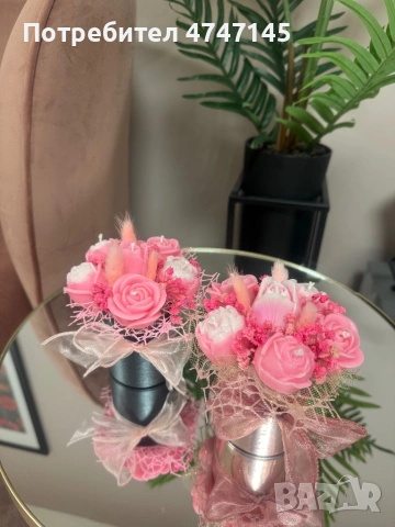 Ръчно изработени соеви свещи под форми на букети цветя и други по ваш избор и идея, снимка 17 - Декорация за дома - 53638656