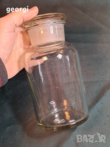 голямо ретро медицинско шише със стъклена тапа 34/3, снимка 6 - Антикварни и старинни предмети - 53932818