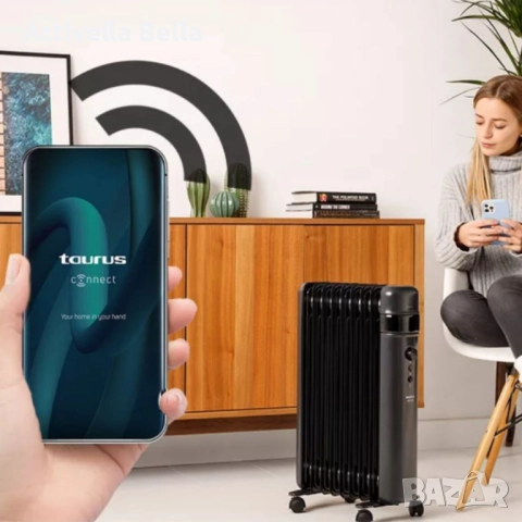 Смарт маслен радиатор Taurus Agadir Connect Malbork 2000W – Управление чрез мобилно приложение, снимка 2 - Радиатори - 52576396
