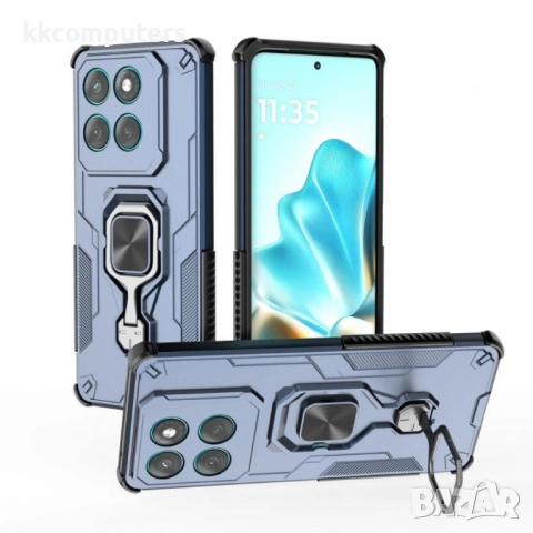 Motorola Edge 60 5G / 60 Fusion 5G Удароустойчив WANLONFENG PC TPU Back Cover/ Ring Holder with Temp, снимка 3 - Калъфи, кейсове - 53152702