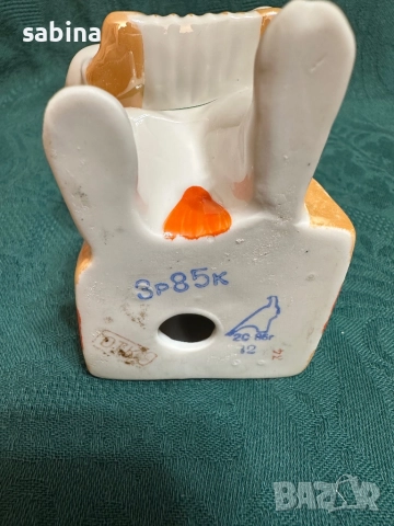 Статуетка „Циркова мечка с акордеон“, Дулевски завод (Дулево), СССР, 1970-те години., снимка 6 - Колекции - 52974470