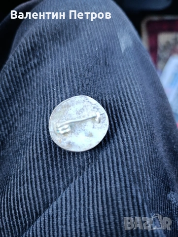 стара сребърна брошка с тюркоаз, снимка 2 - Колиета, медальони, синджири - 53616201