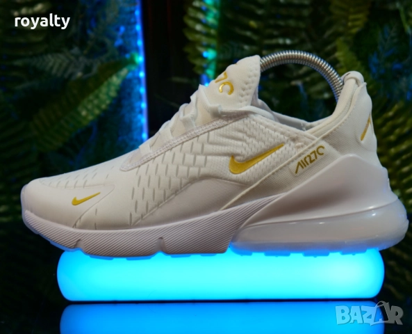 Мъжки маратонки Nike Air 270 - Цвят Бяло и Златисто, снимка 3 - Маратонки - 51631909