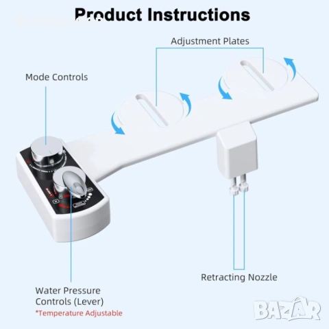 4672 Универсален биде накрайник с двойна функция и автоматично прибиране на дюзите, снимка 7 - Други - 53823543