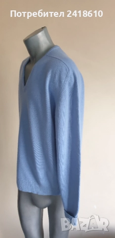 Hermes Paris 100% Cashmere Knit V - Neck Mens Size 56 - XL / 2XL ОРИГИНАЛ! Мъжки кашмирен Пуловер!, снимка 11 - Пуловери - 52257957