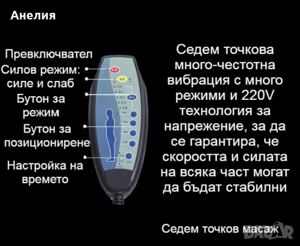 Масажен въртящ се офис стол с подложка за краката OFFICE MASSAGE CHAIR 008, снимка 5 - Масажори - 52554917