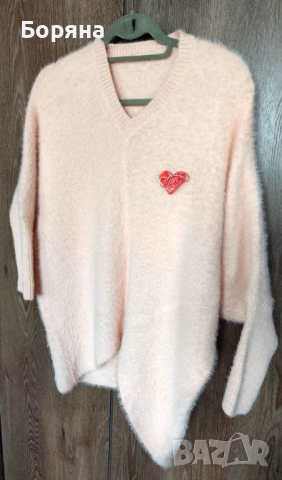 НАМАЛЕН - Нов пухкав пуловер бутик Vision с брошка, снимка 10 - Блузи с дълъг ръкав и пуловери - 38572663