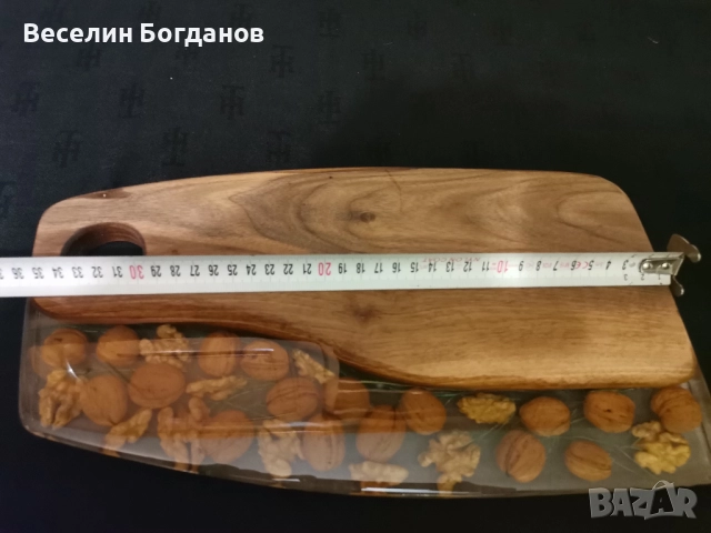 Дъска  от епоксидна смола и орех, снимка 8 - Други - 52809074