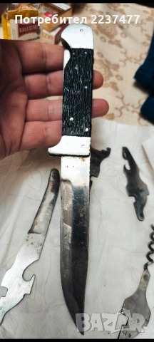 стар туристически нож Петко Денев 5 приставки 