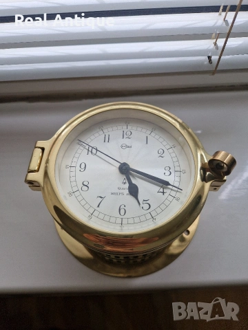 Прекрасен антикварен немски бронзов яхтен корабен часовник Barigo 