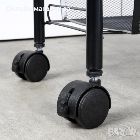 Метална етажерка с колелца на 4 нива 568028, снимка 5 - Органайзери - 53232744