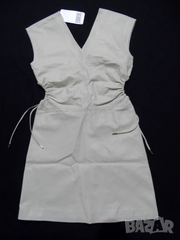  Нова с Етикет STUDIO ID Дамска Кожена Рокля от Естествена Кожа Размер S, снимка 2 - Рокли - 54149184