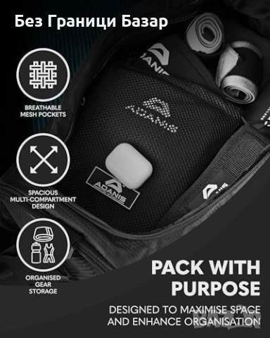 Нов Фитнес сак с много отделения мрежести джобове здрава цип система, снимка 4 - Сакове - 53743881