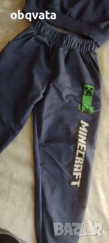 Тъмносин комплект Minecraft за момче 128см, снимка 3 - Детски комплекти - 52115790