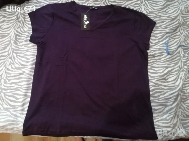 тъмно лилава блуза , снимка 2 - Тениски - 50910868