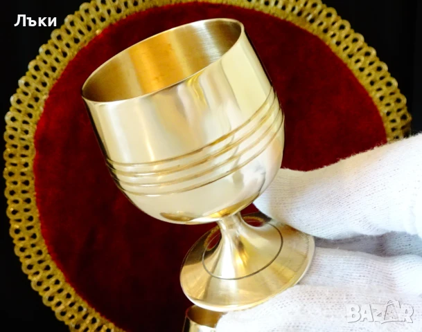 Бронзови чаши за ракия 80 мл.,релеф. , снимка 4 - Антикварни и старинни предмети - 51290718
