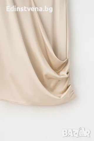 Дамски сатенен топ в цвят шампанско, снимка 5 - Корсети, бюстиета, топове - 50081790