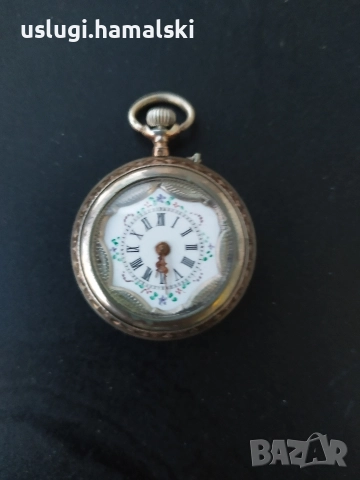 Стар сребърен джобен часовник