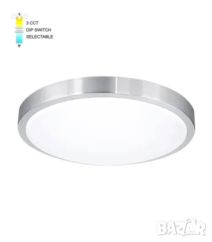 LED плафон Ø400 30W 3xCCT VITO никел, снимка 1 - Полилеи - 48648142