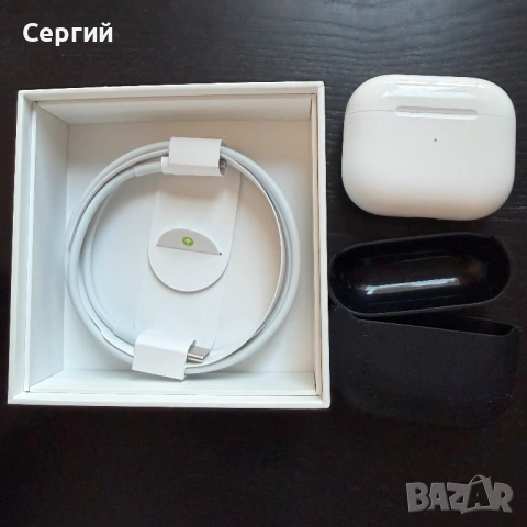 Apple AirPods 3 – оригинални, отлично състояние, пълен комплект, снимка 6 - Слушалки и портативни колонки - 53154981
