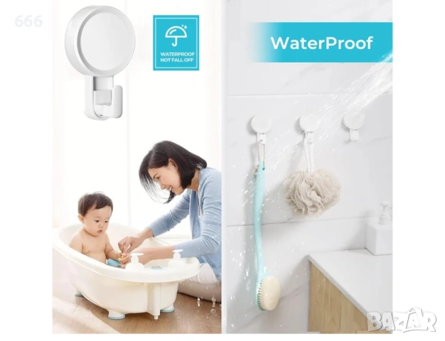 6 броя Мощни Вакуумни Вендузни Куки, снимка 4 - Други стоки за дома - 54183218