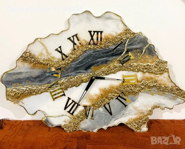 Луксозер Уникален часовник - геода от епоксидна смола