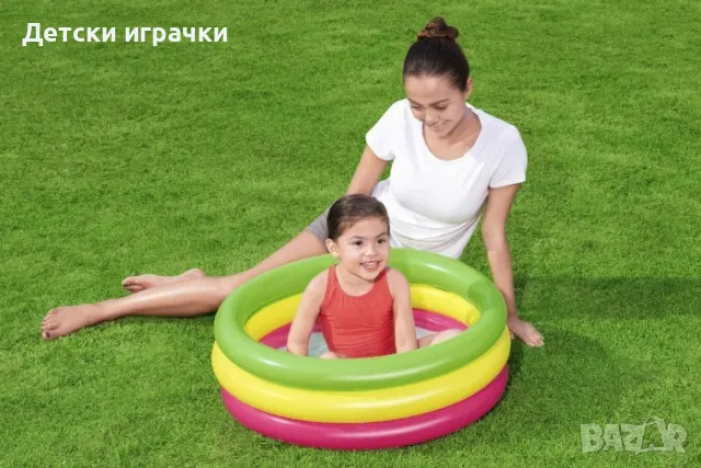 Бебешки надуваем басейн Bestway, 70 х 24 см, меко дъно, 41 литра, цветен, снимка 4 - Басейни и аксесоари - 49925774