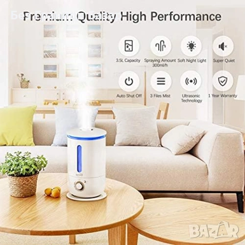 Нов Овлажнител за въздух 3.5L ултратих авто изключване офис дом, снимка 3 - Овлажнители и пречистватели за въздух - 53007472