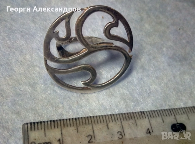 Великолепен Стилен ОГРОМЕН СРЕБЪРЕН ПРЪСТЕН АРТ Дизайн СРЕБРО 925, снимка 6 - Пръстени - 52776093