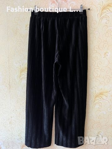 Широк черен плюшен рипсен панталон с ластик в кръста 🖤🖤🖤 , снимка 5 - Панталони - 45555068