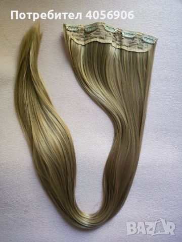 ТОП!! 40 инча ( 101 см ) златно руса треса за коса с 5 клипси, снимка 2 - Аксесоари за коса - 46463133