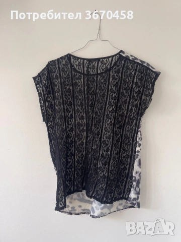 Тениска дамска с интерес принт тигър дантела на гърба, снимка 3 - Тениски - 53721638
