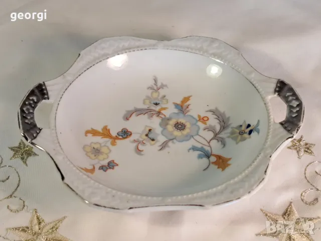 порцеланово плато с дръжки чешки порцелан Victoria  23/6, снимка 6 - Антикварни и старинни предмети - 49616927