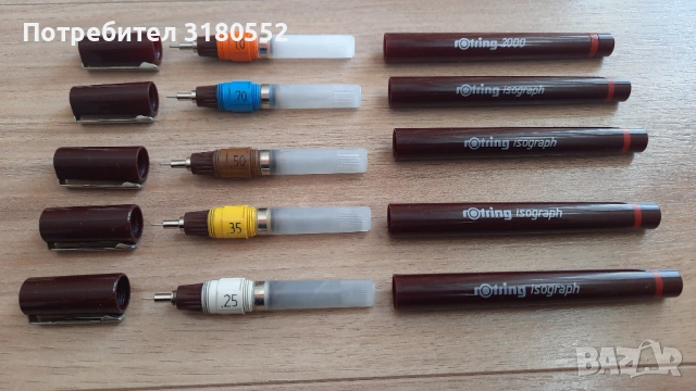 Рапидографи Rotring Isograf, снимка 4 - Ученически пособия, канцеларски материали - 53670414