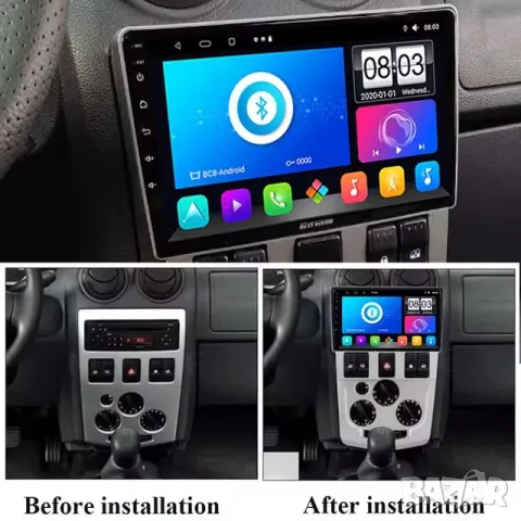 Мултимедия за Dacia Logan 1 L90, Logan, 04-10, Навигация, Android, Renault, DACIA, 2 DIN, двоен дин, снимка 3 - Аксесоари и консумативи - 50332634