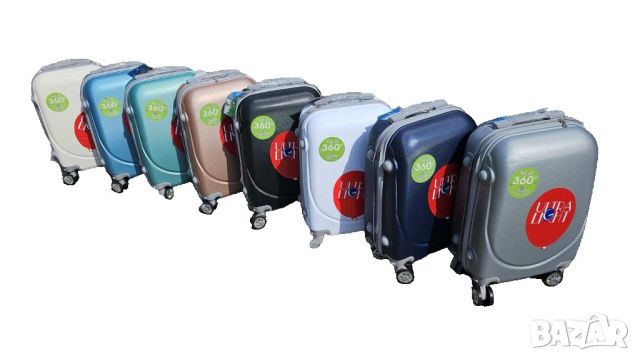 Куфар за ръчен багаж SUPER LIGHT 55x36x22: "360 градуса колела , тежи 1.5кг.Твърдо покритие"", снимка 11 - Куфари - 45747107