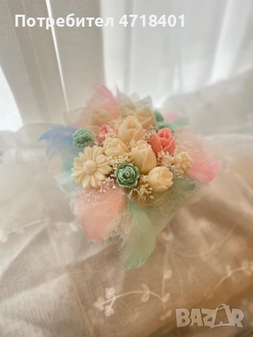 Букети в кутия от соев восък, снимка 5 - Подаръци за жени - 53215882