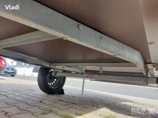 Ремарке Humbauer 2023г до 750кг, брезент, стойки, внос Германия, снимка 7 - Ремаркета - 54168414