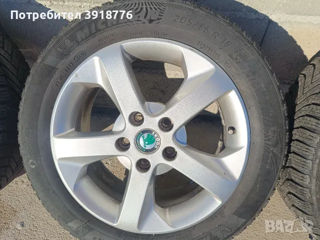 Джанти 16 5x112 Skoda,VW,Audi,Seat(Шкода, Фолксваген, Ауди,Сеат)със зимни гуми 205 55 16 Мишелин, снимка 4 - Гуми и джанти - 48506995