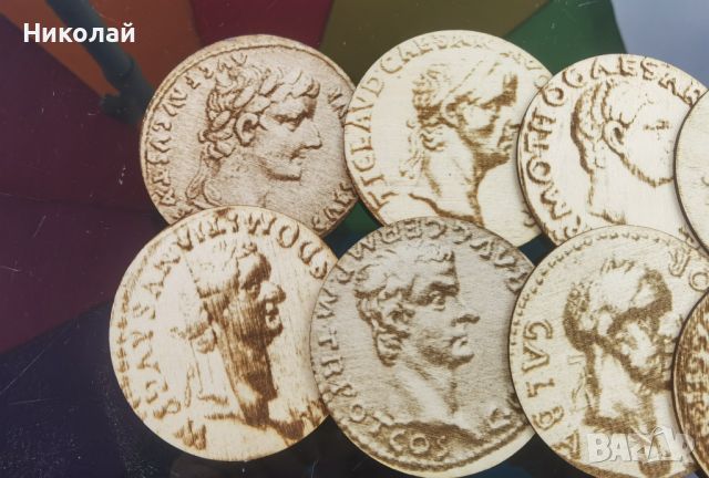 Подложки за чаши Ауреус Дванадесет Цезари, снимка 4 - Антикварни и старинни предмети - 45767628