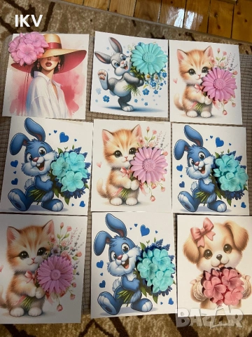 Картички със сапунени цветя, снимка 4 - Подаръци за рожден ден - 53965670