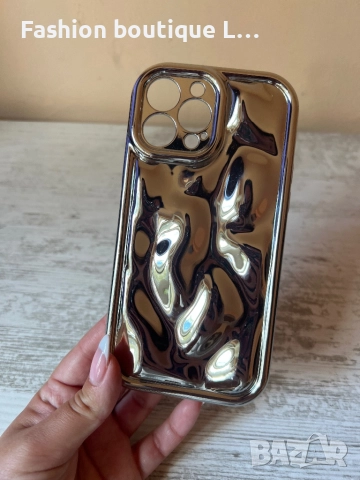 Кейс / калъф за айфон 13 про сребърен пластмасов релефен модел 🩶🩶🩶