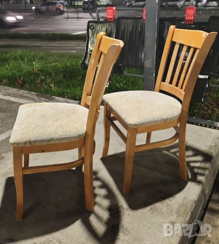 Дървени дъбови столове 2 броя, снимка 3 - Столове - 52665171
