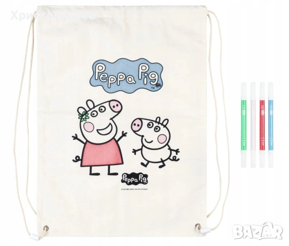 Чанта за оцветяване Peppa Pig с маркери креативна раница Пепа Пиг, снимка 4 - Други - 53404718
