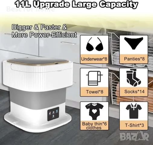 Сгъваема перална машина UBNA 11,5 литра, снимка 6 - Перални - 50051656