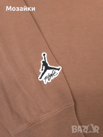 Мъжка кафява тениска с дълъг ръкав Jordan Flight с лого - размер M, снимка 9 - Тениски - 53595604