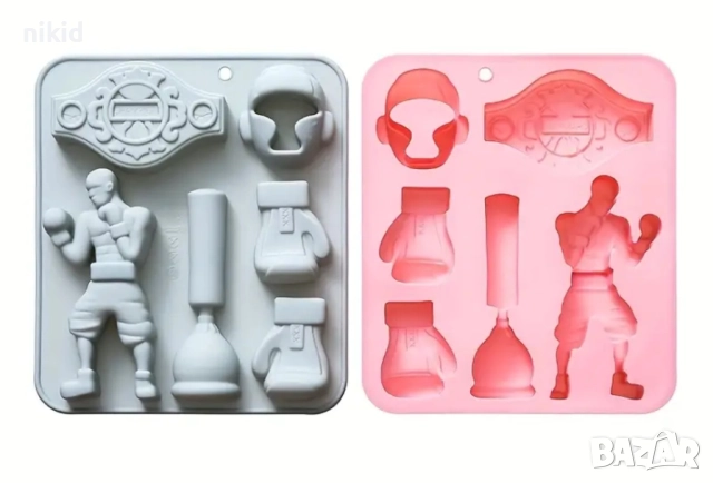 Бокс Боксьор боксова ръкавица каска силиконов молд форма фондан шоколад гипс декор, снимка 3 - Форми - 52217753